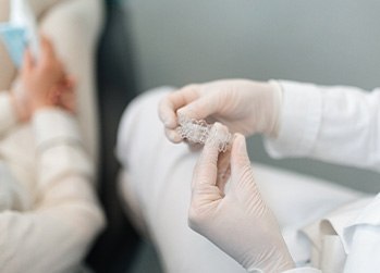 Naperville orthodontist at Invisalign progress appointment