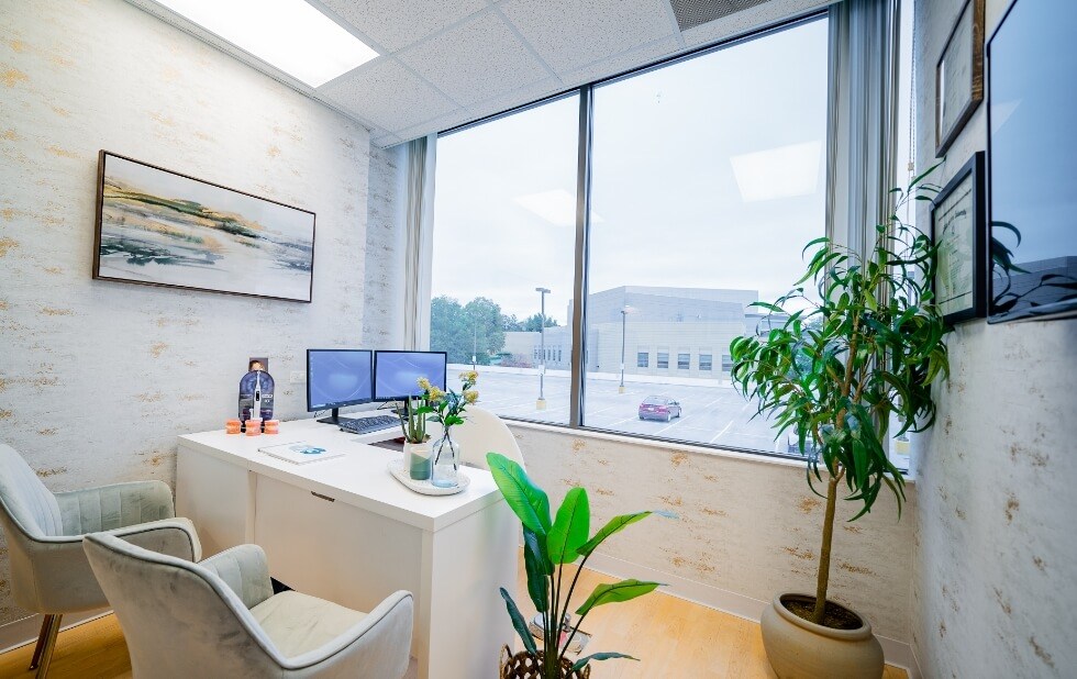 Pediatric dental office consultation room